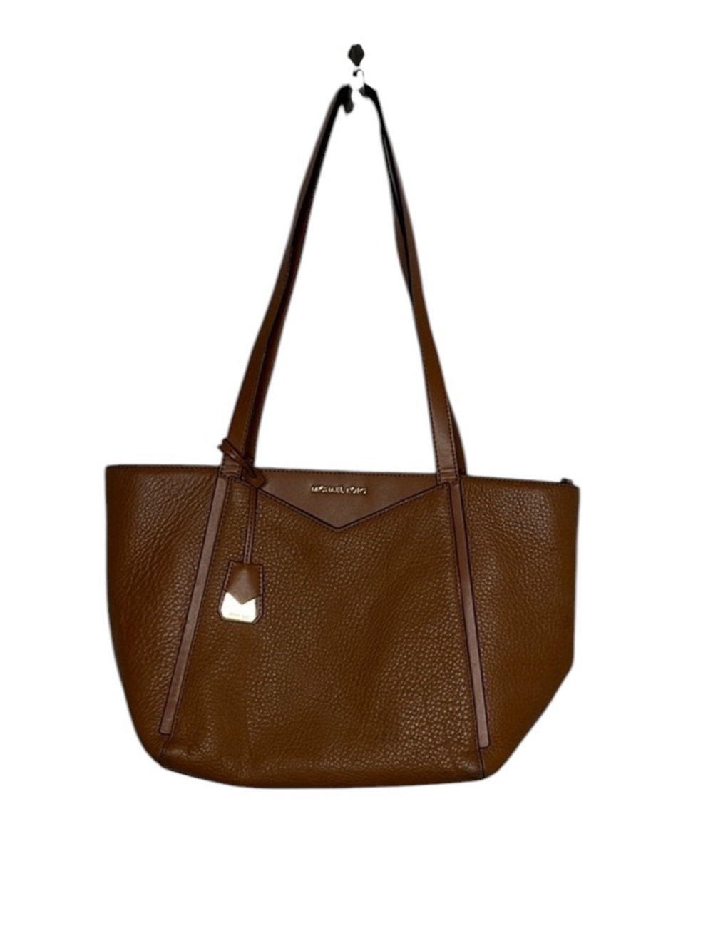 Michael Michael Kors Whitney Tan Leather Top Zip Tote Bag BLEMISH